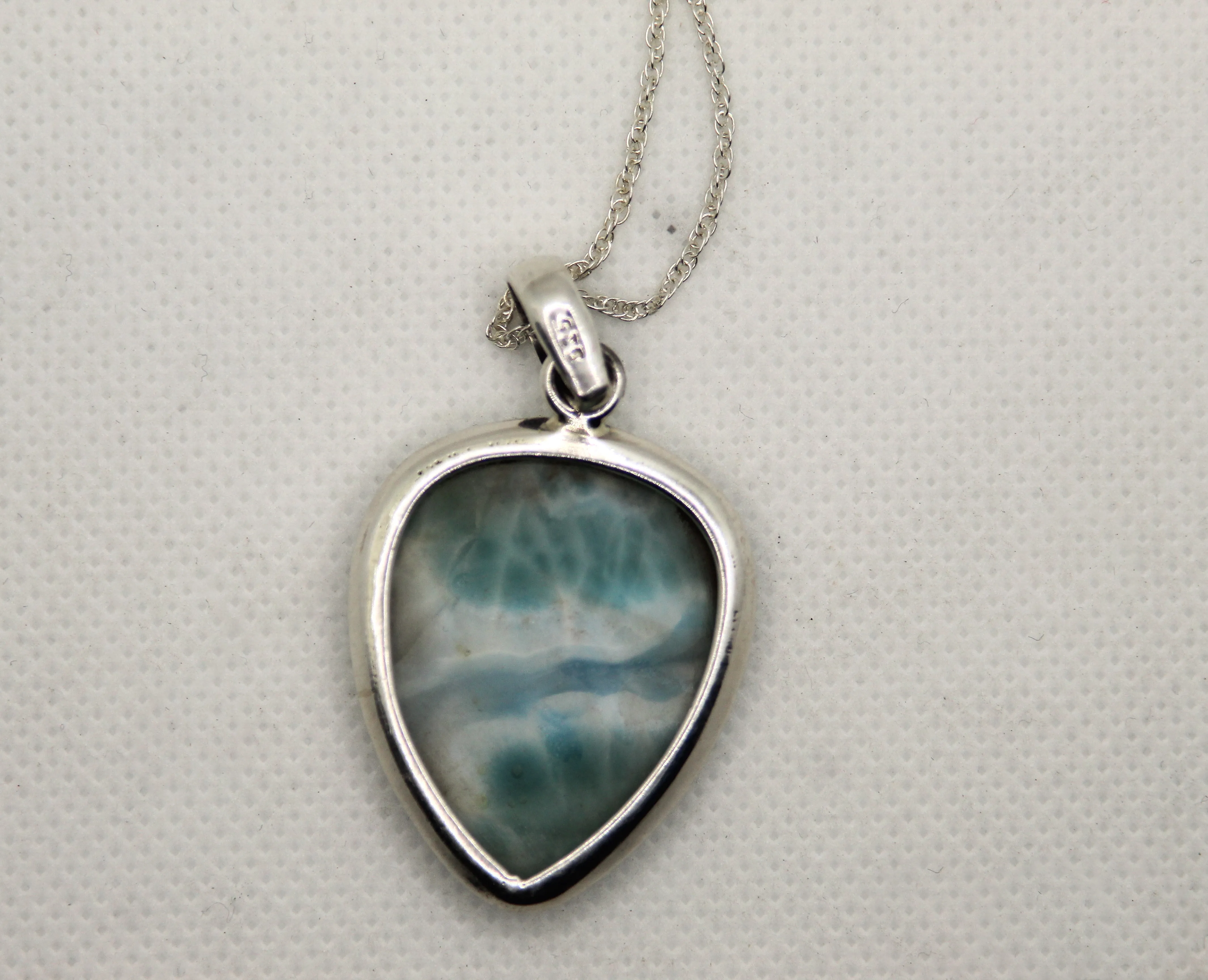 Larimar Polished Teardrop Pendant