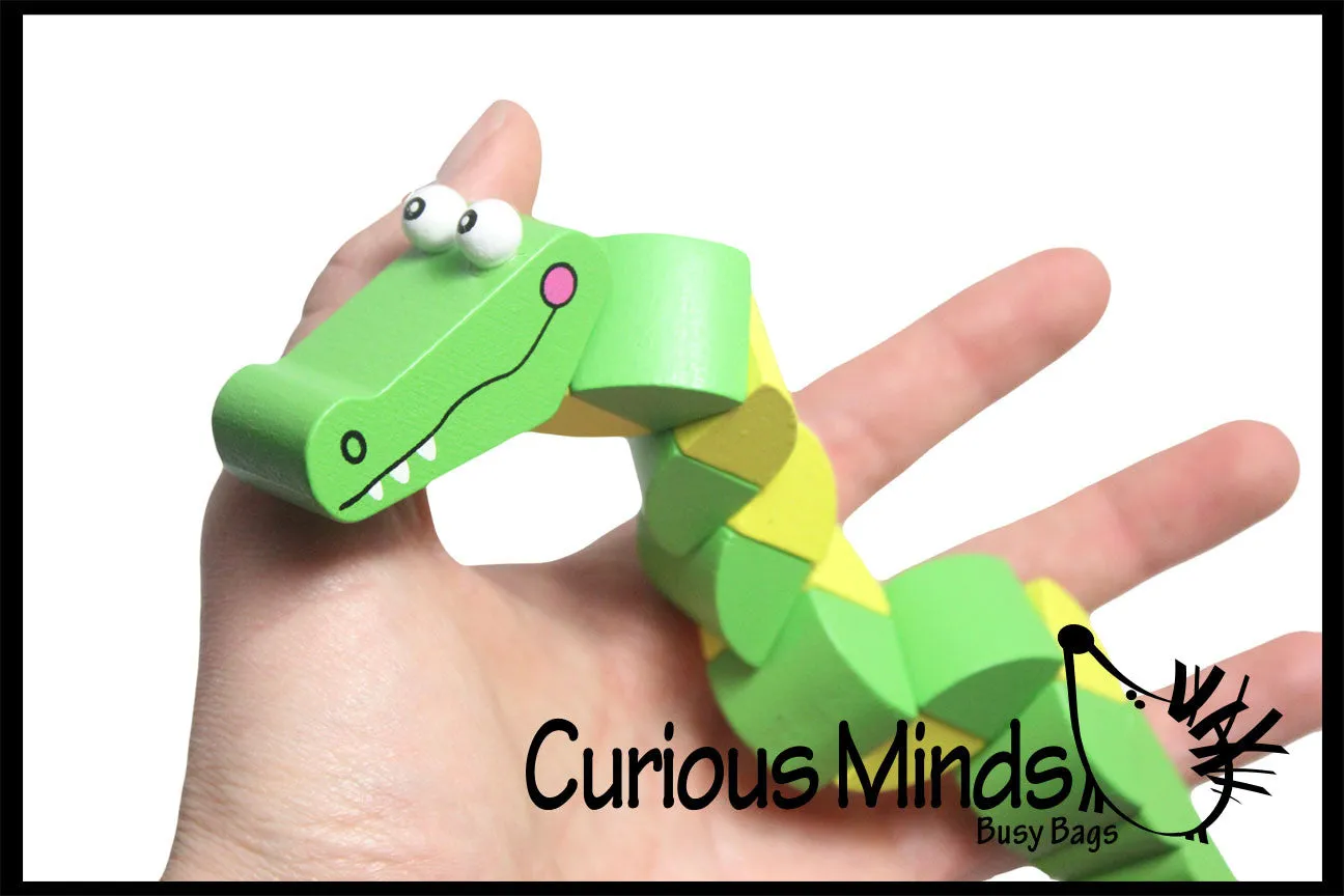 LAST CHANCE - LIMITED STOCK - Crocodile Bendy Wood Fidget Toy Alligator