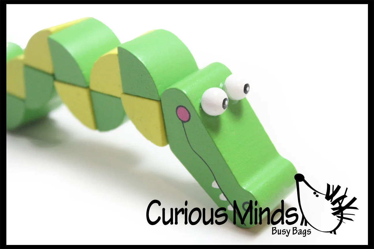 LAST CHANCE - LIMITED STOCK - Crocodile Bendy Wood Fidget Toy Alligator
