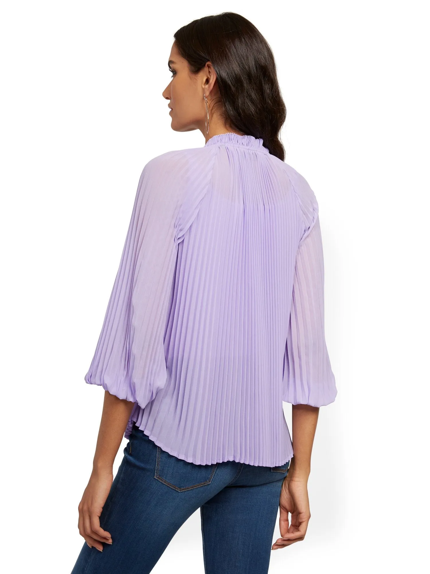 Lavender Pleated Blouse