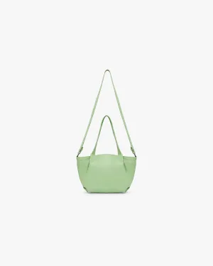 Leather Pleat Mini Tote - Forest Shade
