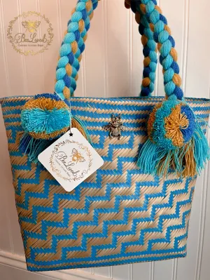 Light Blue Chevron Bag