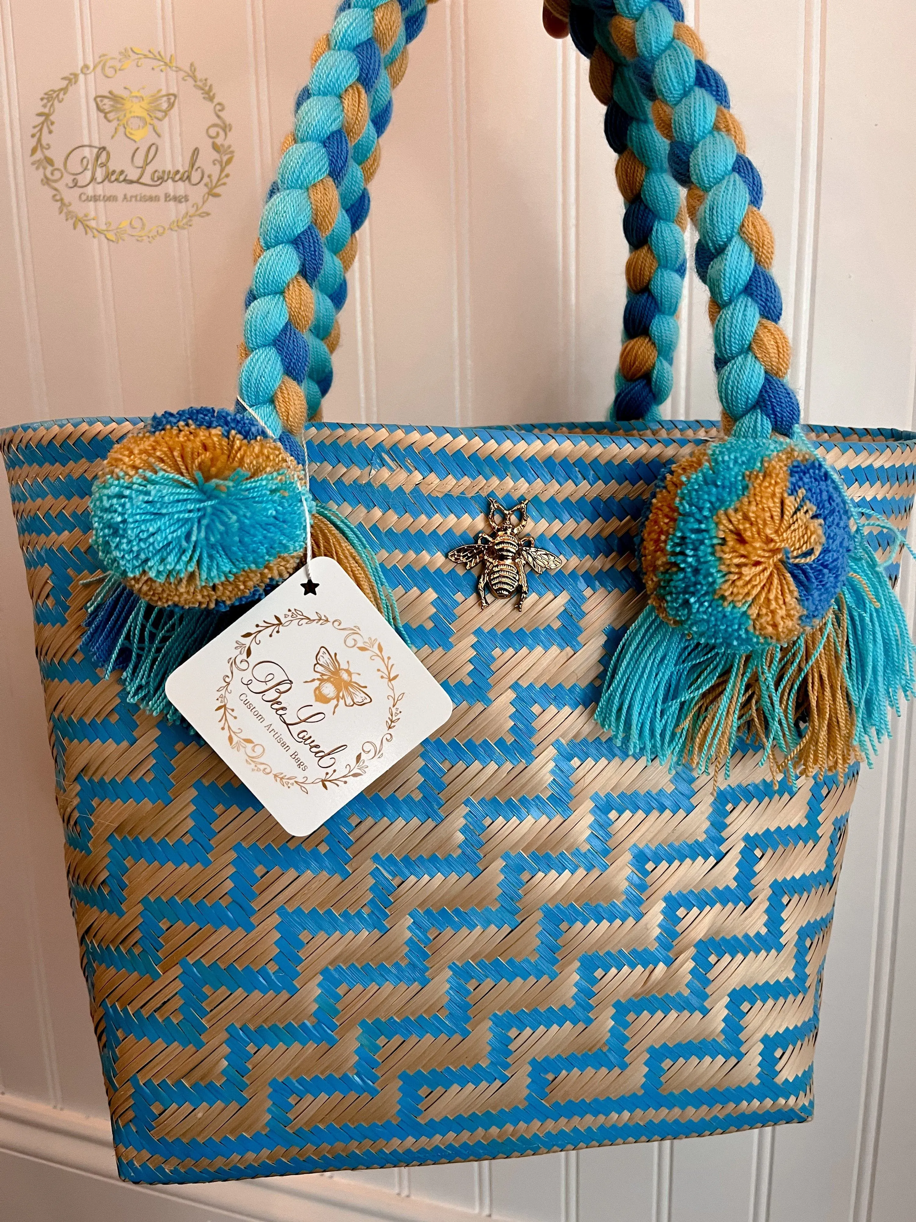 Light Blue Chevron Bag