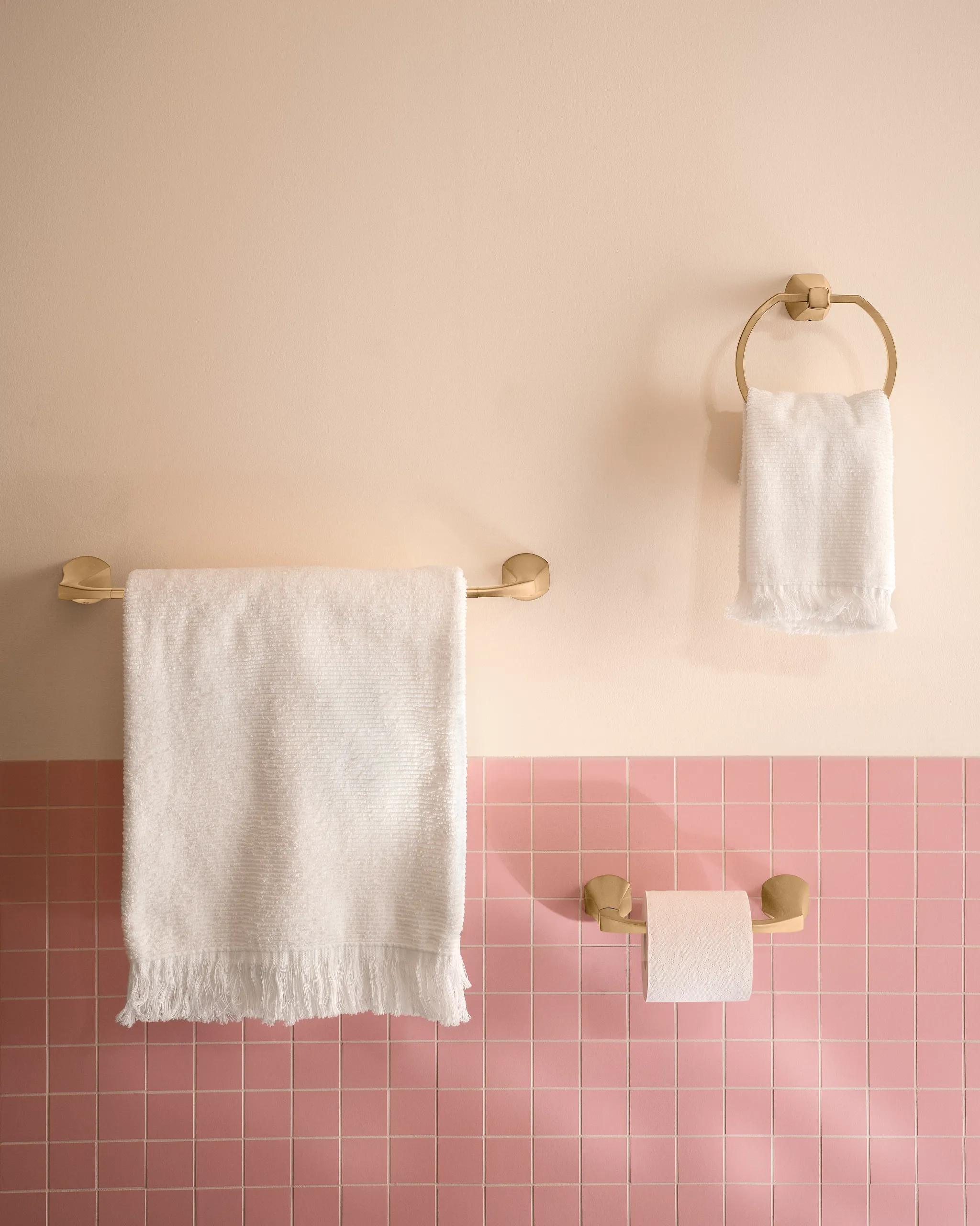Lindor 3 Pc Kit: Pivoting Paper Holder, Towel Bar & Towel Ring