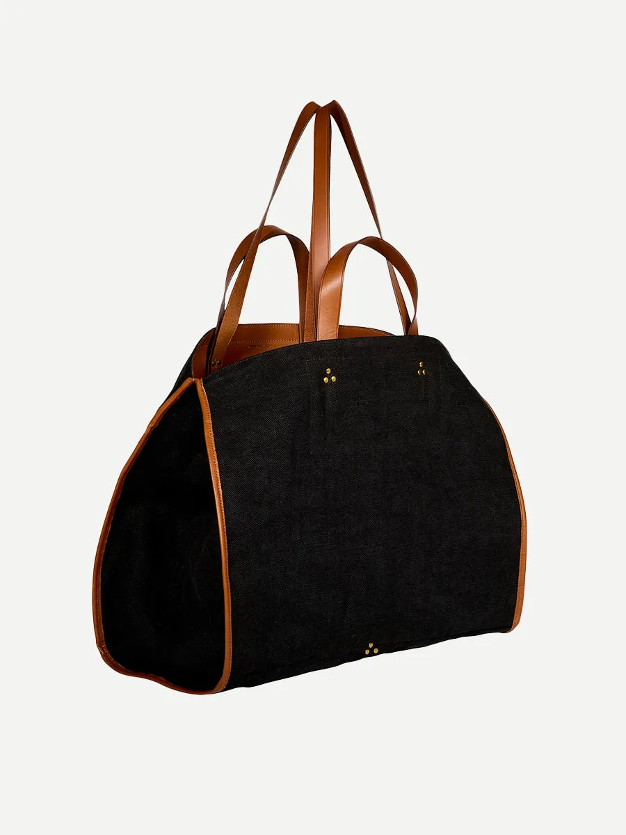 Léon Large Tote in Lin Noir