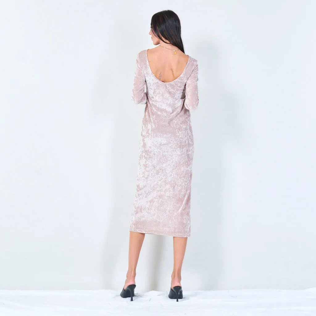 Long sleeve velvet bodycon dress wholesale