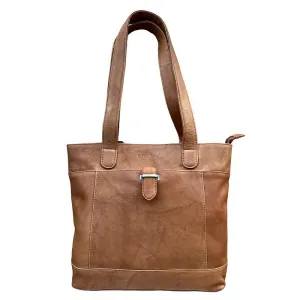 Lyon Tan Twin Grip Tabbed Shoulder Bag