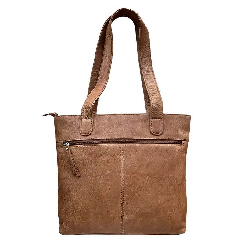 Lyon Tan Twin Grip Tabbed Shoulder Bag