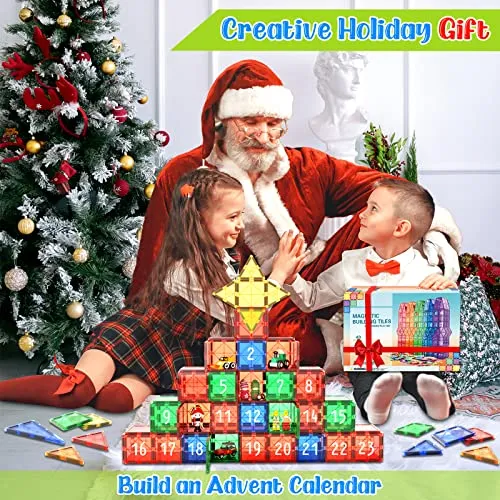 Magnetic Tiles Kids Toys STEM Magnet Toys for Toddler Magnetic Blocks Building Toys Preschool Learning Sensory Montessori Toys for 3  Year Old Boys and Girls, Safe Creativity Toddler Kids Toys