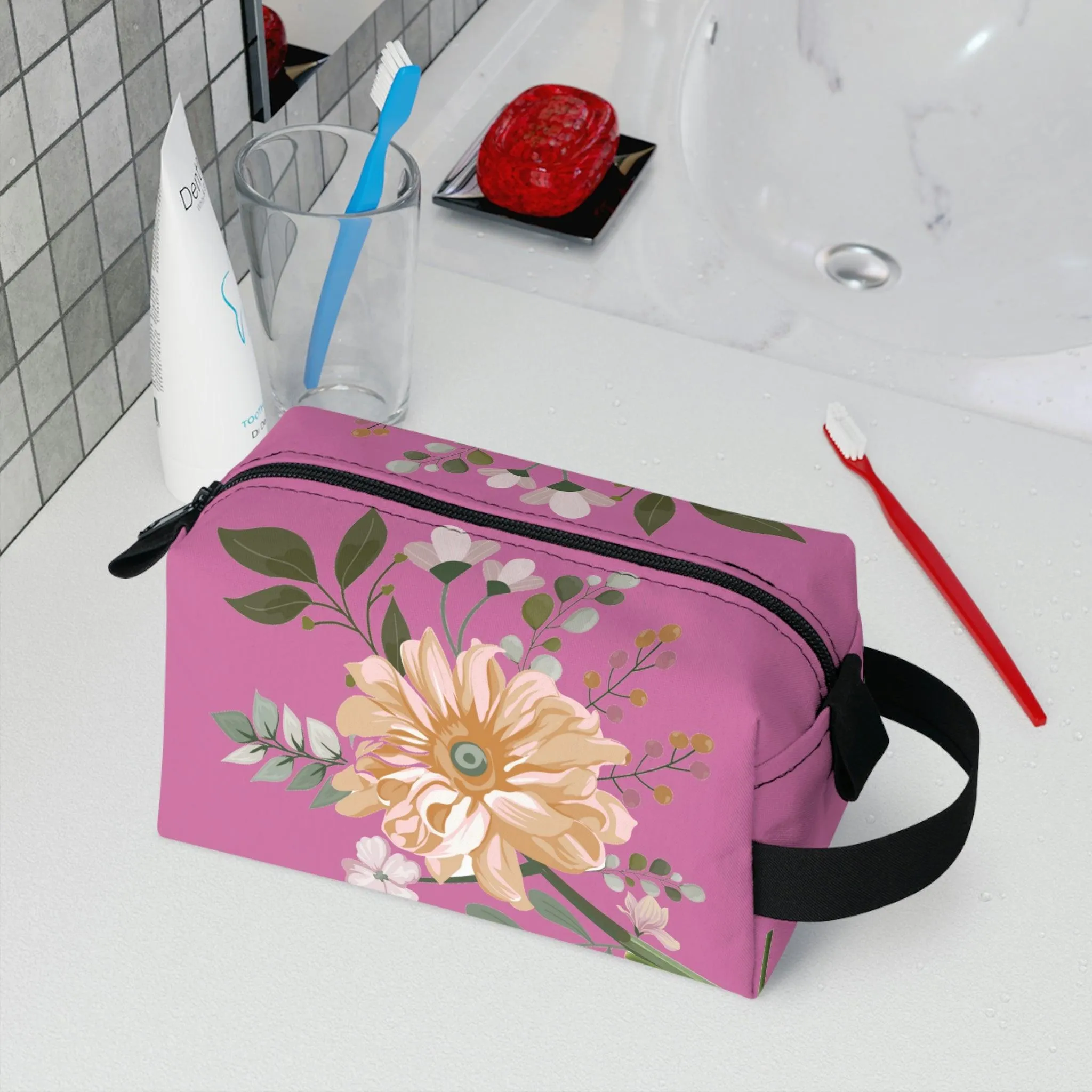 Makeup Bags Cosmetic Bag | Floral Makeup Bag - floral Toiletry Bag | makeup pouch gift for her | bridal party bags | travel bag