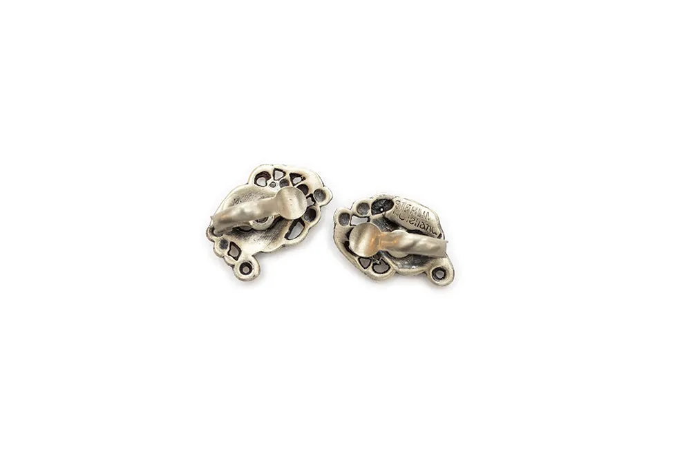 McCLELLAND BARCLAY Sterling Silver Leaf Clip-on Earrings