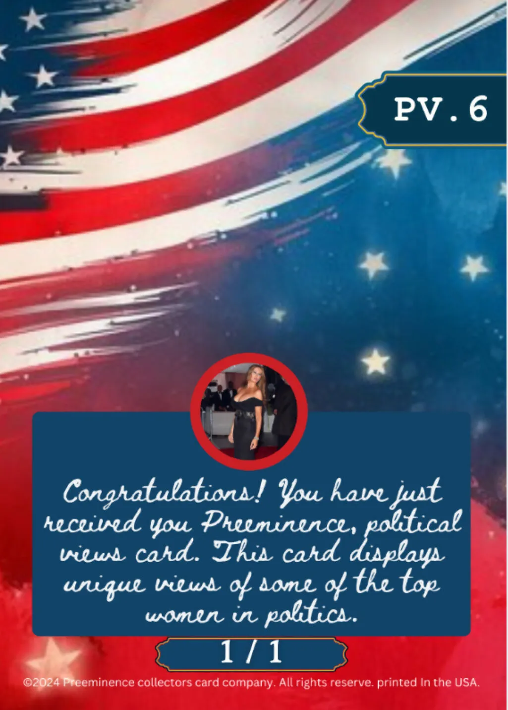 Melania Trump Political views trading card 1/1