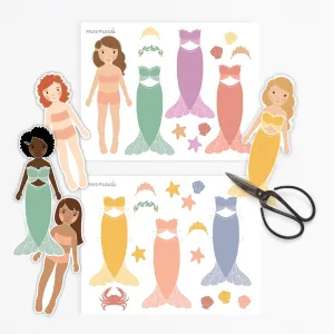 Mermaid Paper Dolls | Digital Download