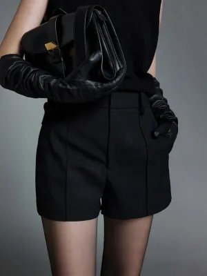 Mid Waist Graceful Solid Pocket Shorts