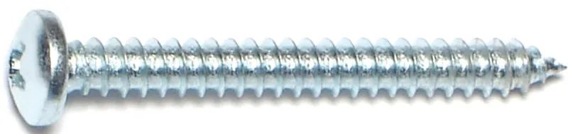 Midwest Fastener 03244 Screw, #8 Thread, Coarse Thread, Pan Head, Phillips Drive, Self-Tapping, Sharp Point, Steel, Zinc, 100/PK :BX100: QUANTITY: 1