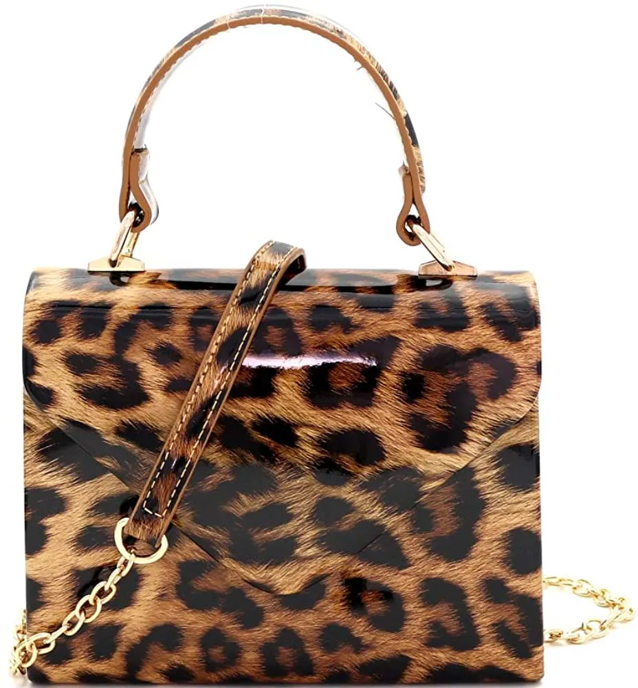 Mini Retro Glitter Pink Box Flap leather Satchel Crossbody Handbag