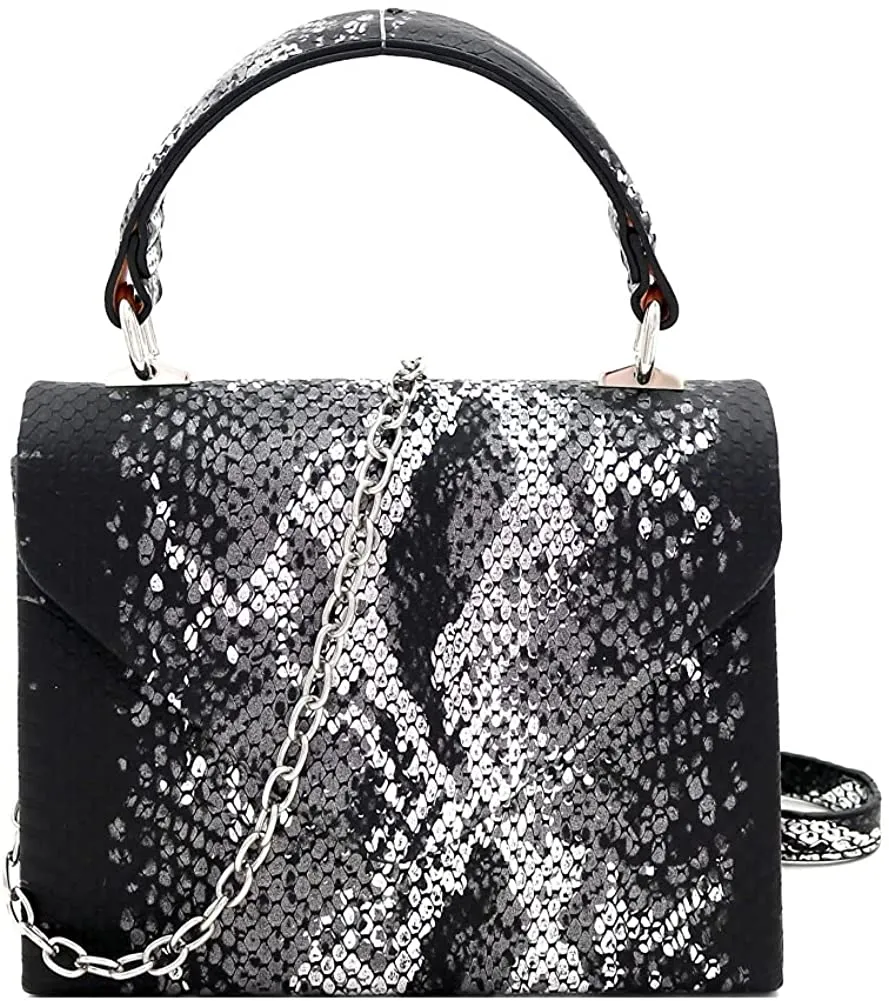 Mini Retro Glossy Crocodile Burgundy Box Flap leather Satchel Crossbody Handbag