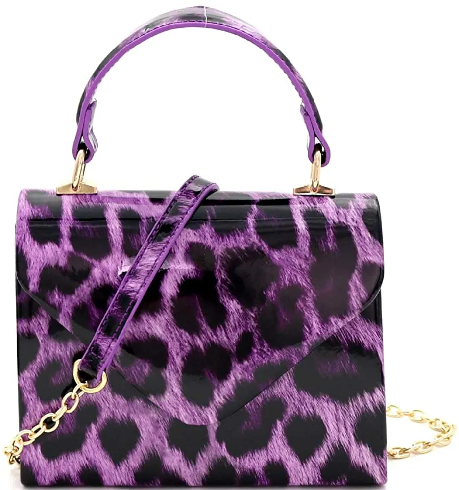 Mini Retro Glossy Crocodile Burgundy Box Flap leather Satchel Crossbody Handbag