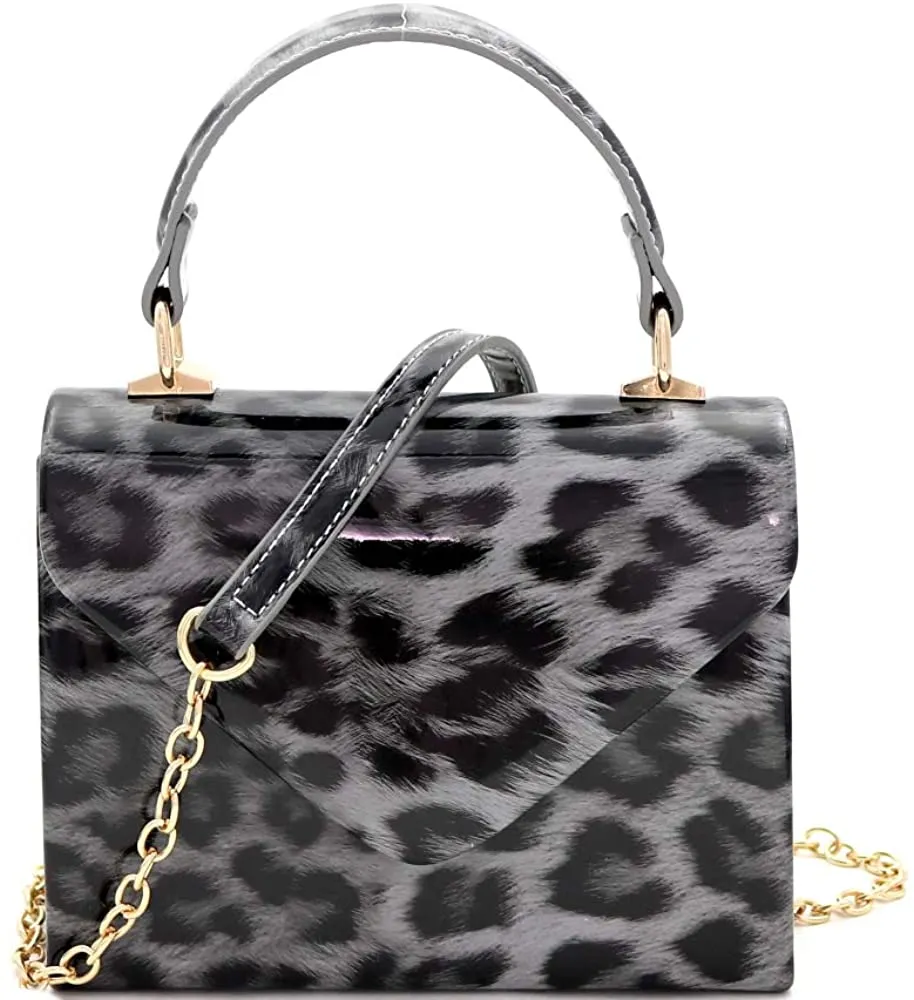 Mini Retro Glossy Crocodile Burgundy Box Flap leather Satchel Crossbody Handbag