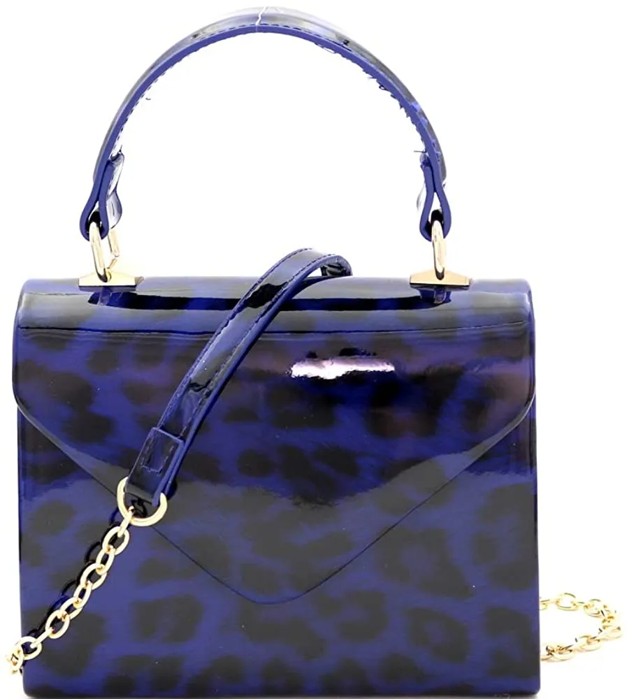 Mini Retro Glossy Crocodile Burgundy Box Flap leather Satchel Crossbody Handbag