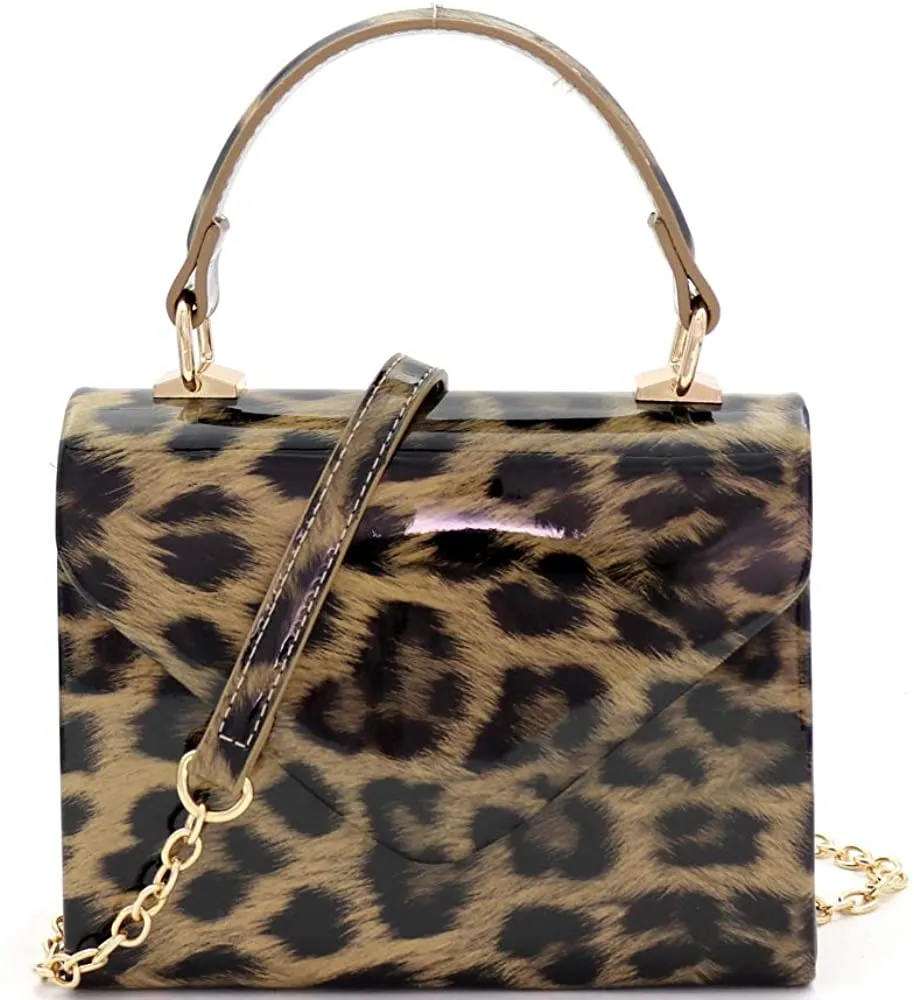Mini Retro Glossy Crocodile Burgundy Box Flap leather Satchel Crossbody Handbag