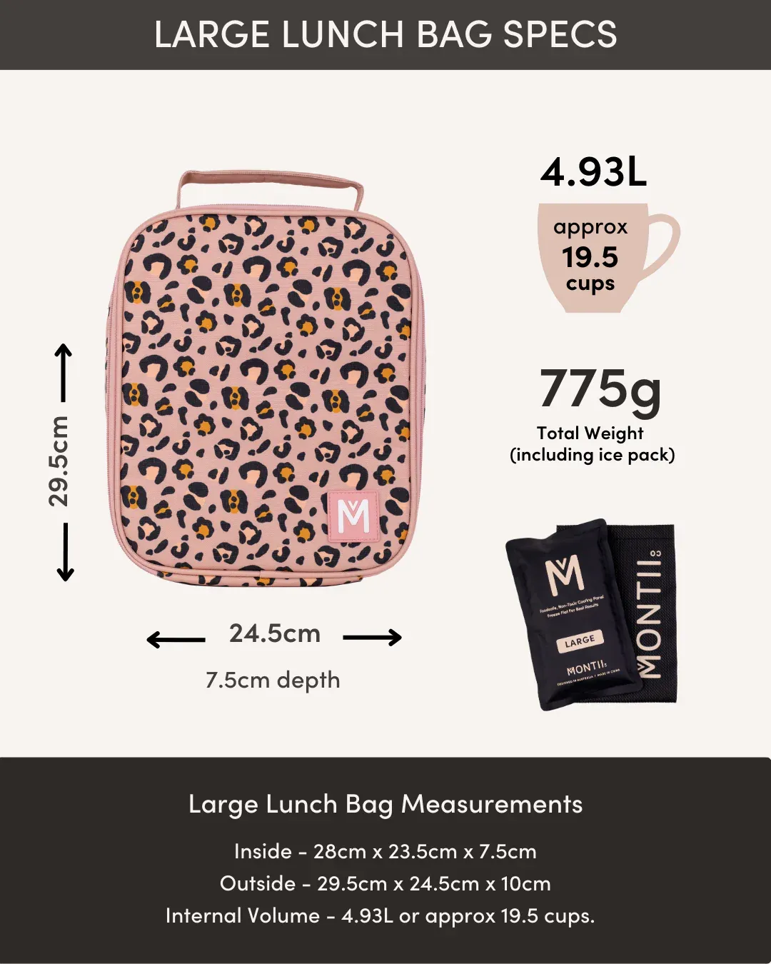 MontiiCo Large Insulated Lunch Bag - Aurora