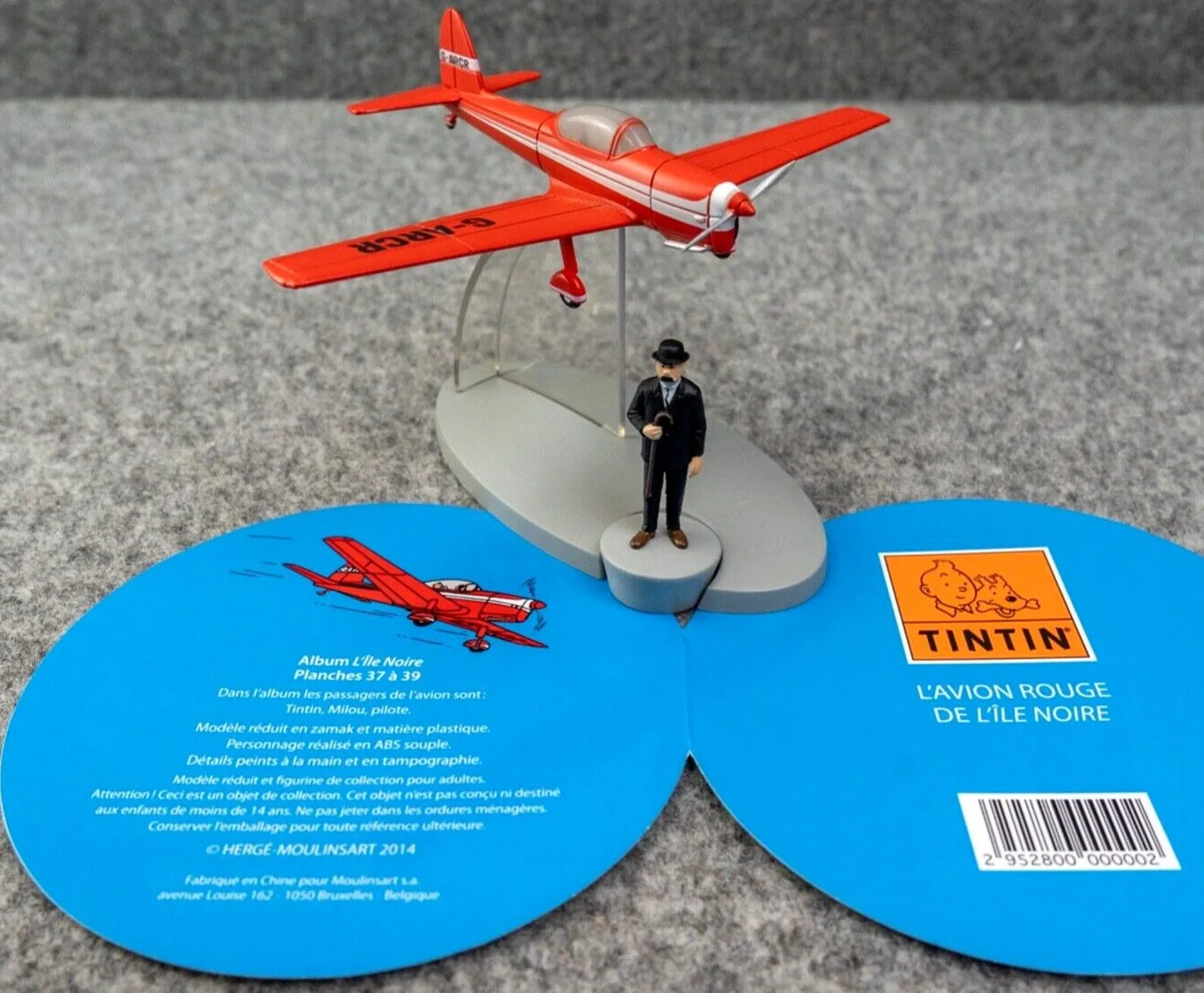 Moulinsart Avion Tintin 29528 Red Havilland Plane: Black Island Hachette Model #8