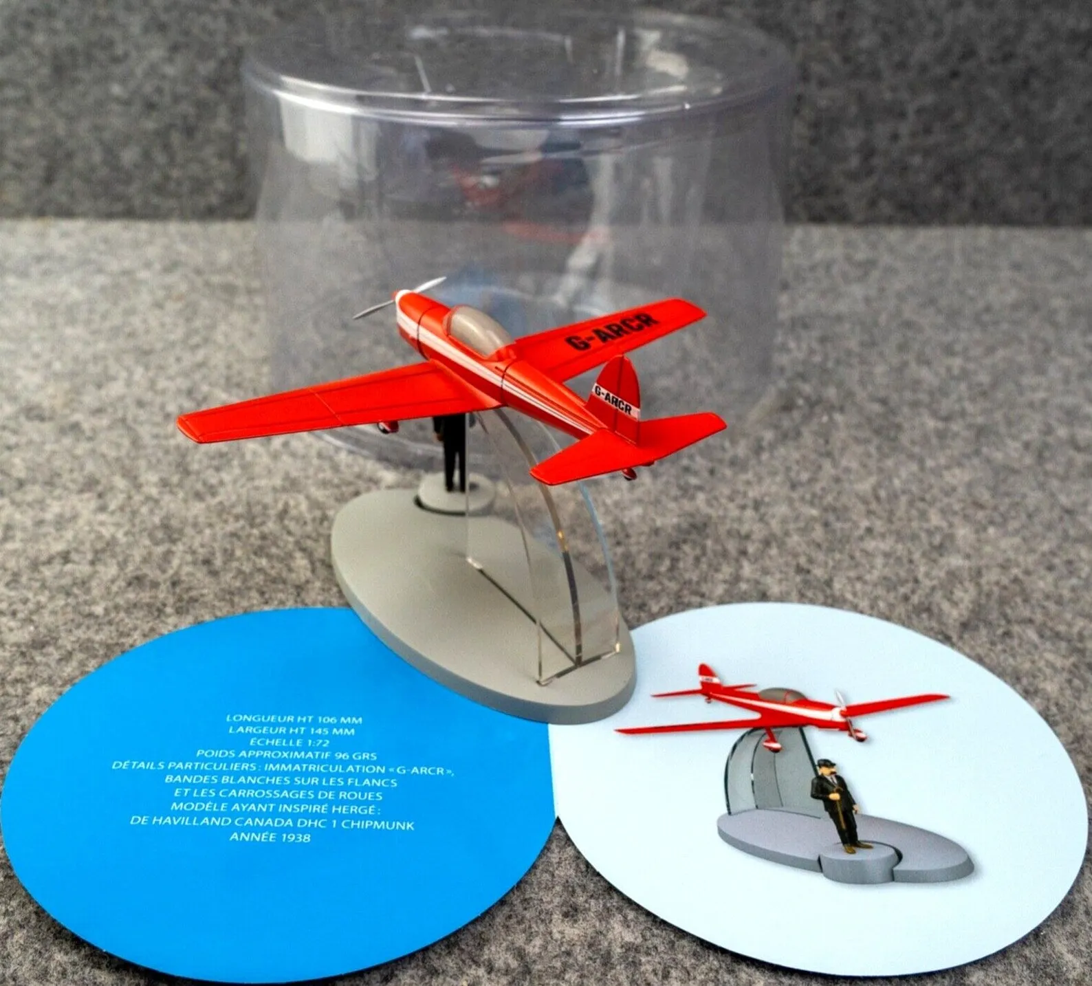 Moulinsart Avion Tintin 29528 Red Havilland Plane: Black Island Hachette Model #8