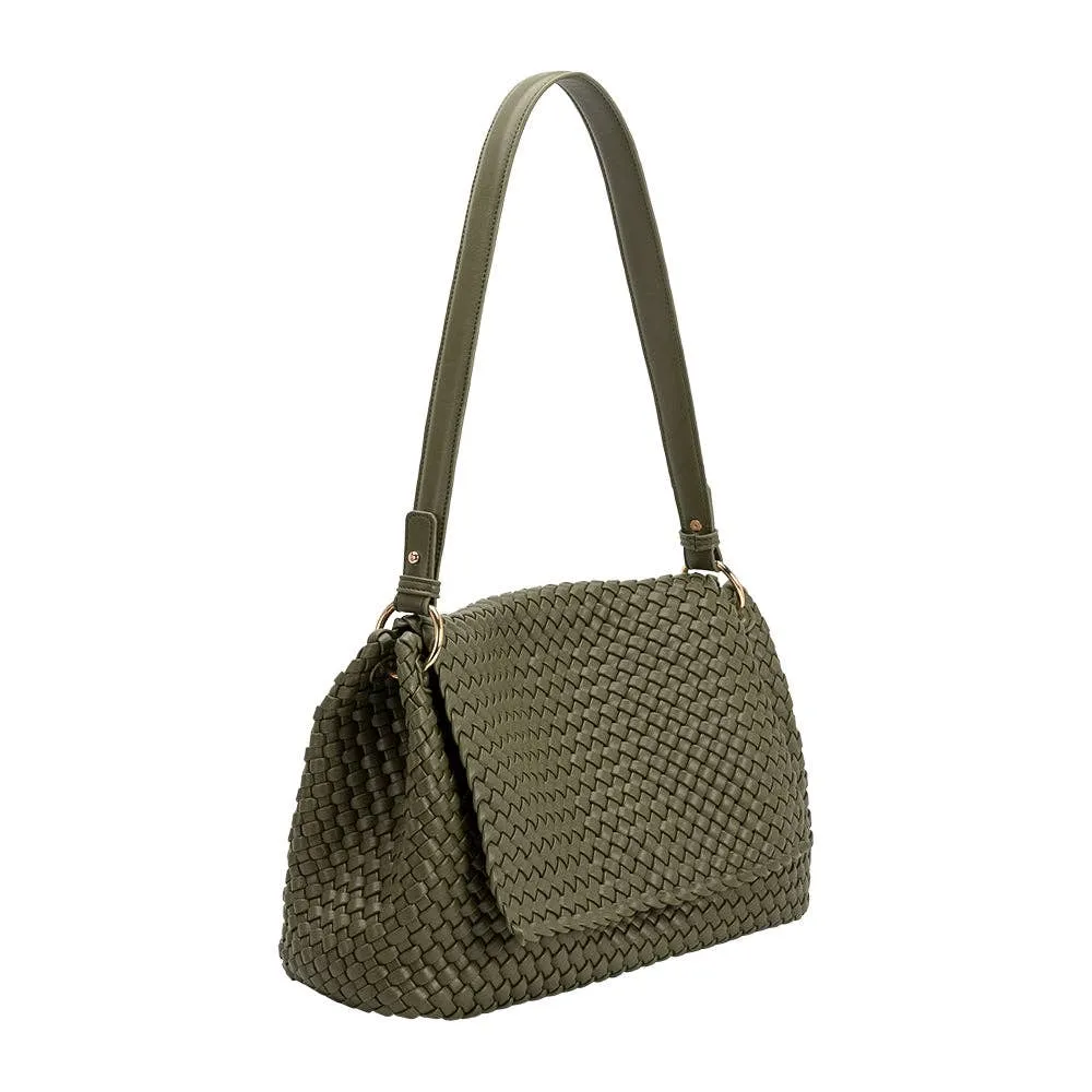 Natalia Recycled Vegan Shoulder Bag Olive