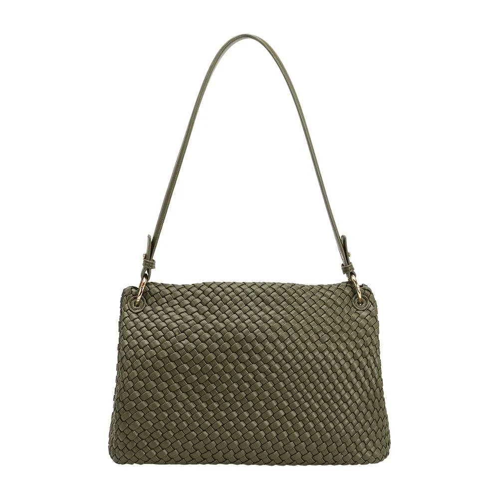 Natalia Recycled Vegan Shoulder Bag Olive