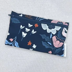 Navy and Coral Floral Reusable Snack Bag