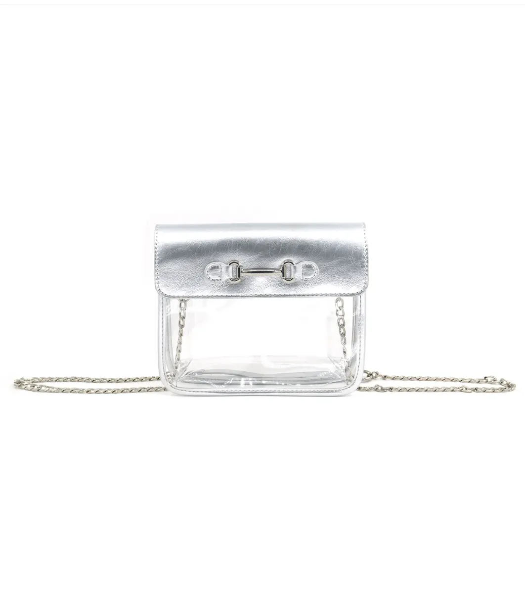 NEW!! Bag Check Clear Crossbody in Silver