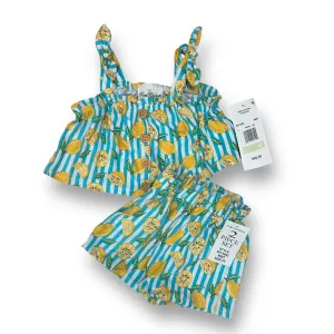 NEW! Girls Rare Editions Size 4T White & Blue Lemon Print 2-Pc Outfit