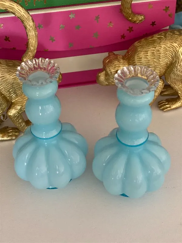 Pair of 1930's Fenton Glass vases