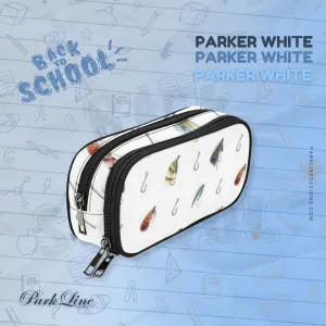 Parker White Pencil Pouch | Durable Organizer for Pens & Supplies