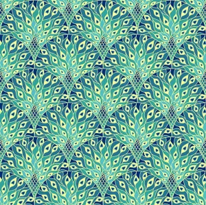 Peacocks w/ Green Color Pattern