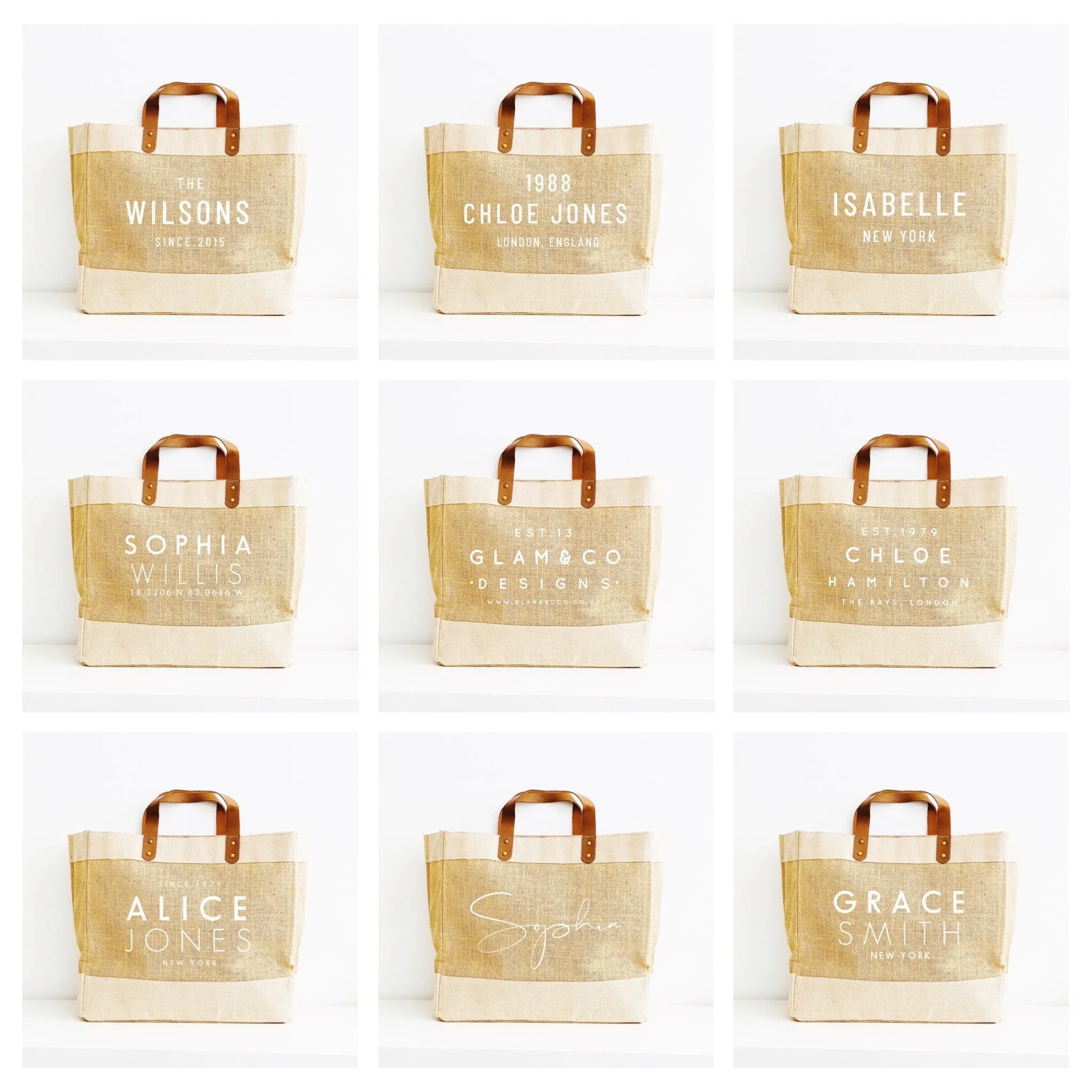 Personalised Jute Tote Shopping Bag - 40th Birthday Bag