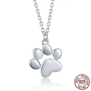 Pet's Paw Pendant with Necklace (Silver | Rose Gold)