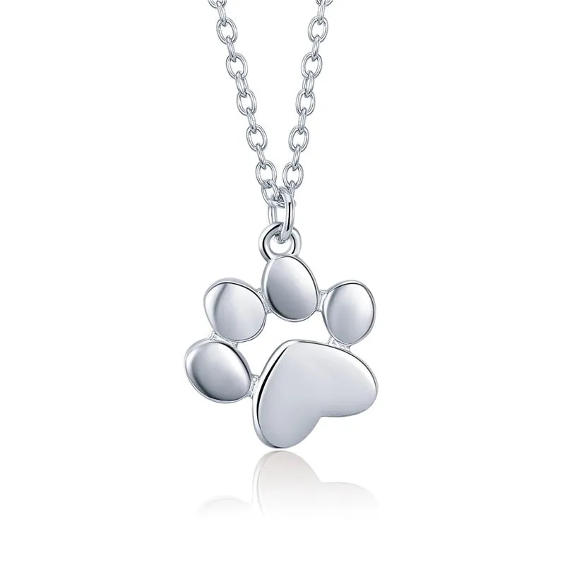Pet's Paw Pendant with Necklace (Silver | Rose Gold)
