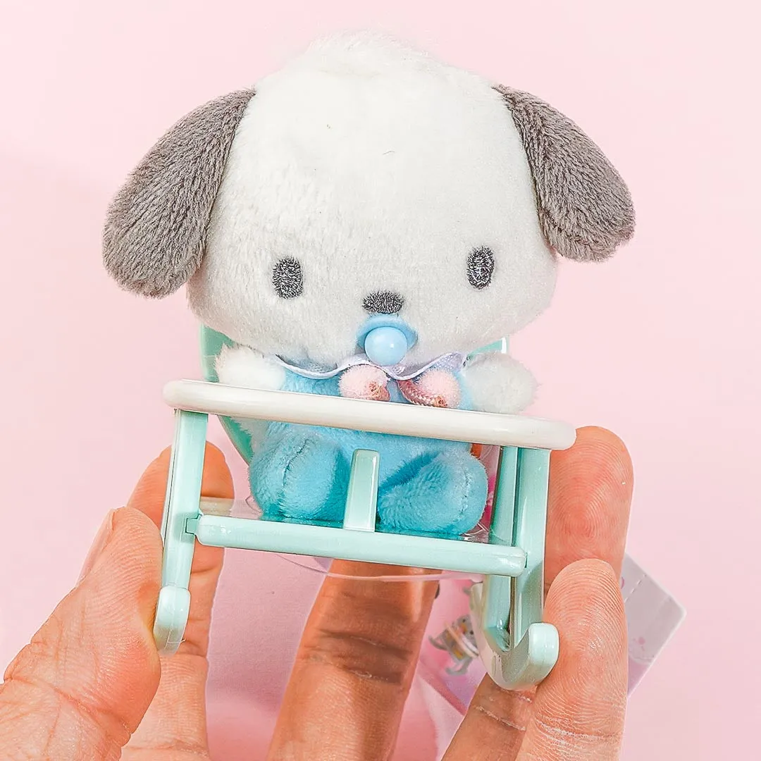 Pochacco Baby Plushie Charm With Rocking Chair