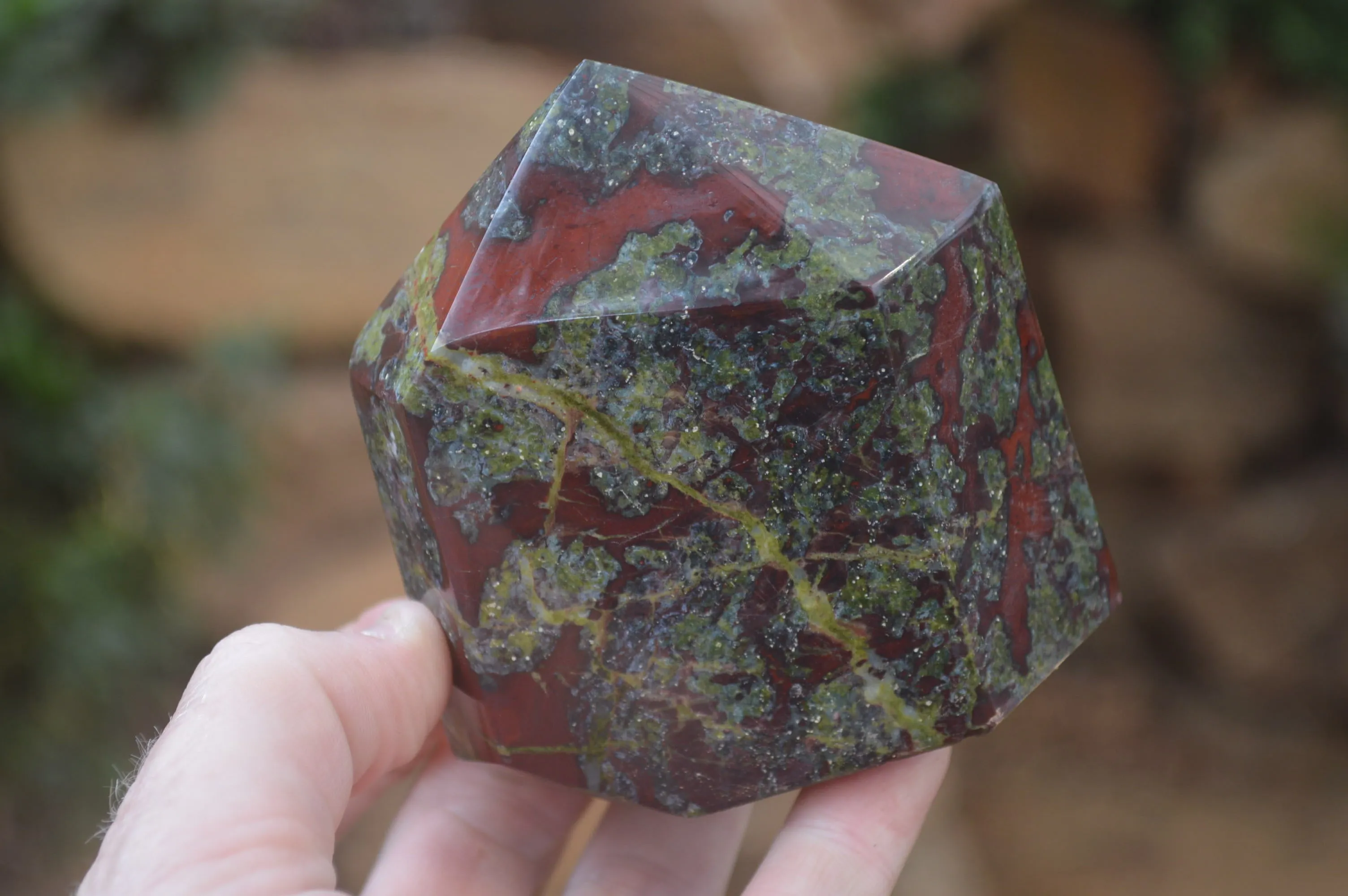 Polished Dragon Bloodstone Points x 2 From South Africa