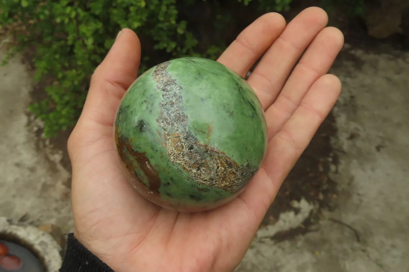 Polished Green Chrysoprase Sphere-Balls x 4 From Madagascar