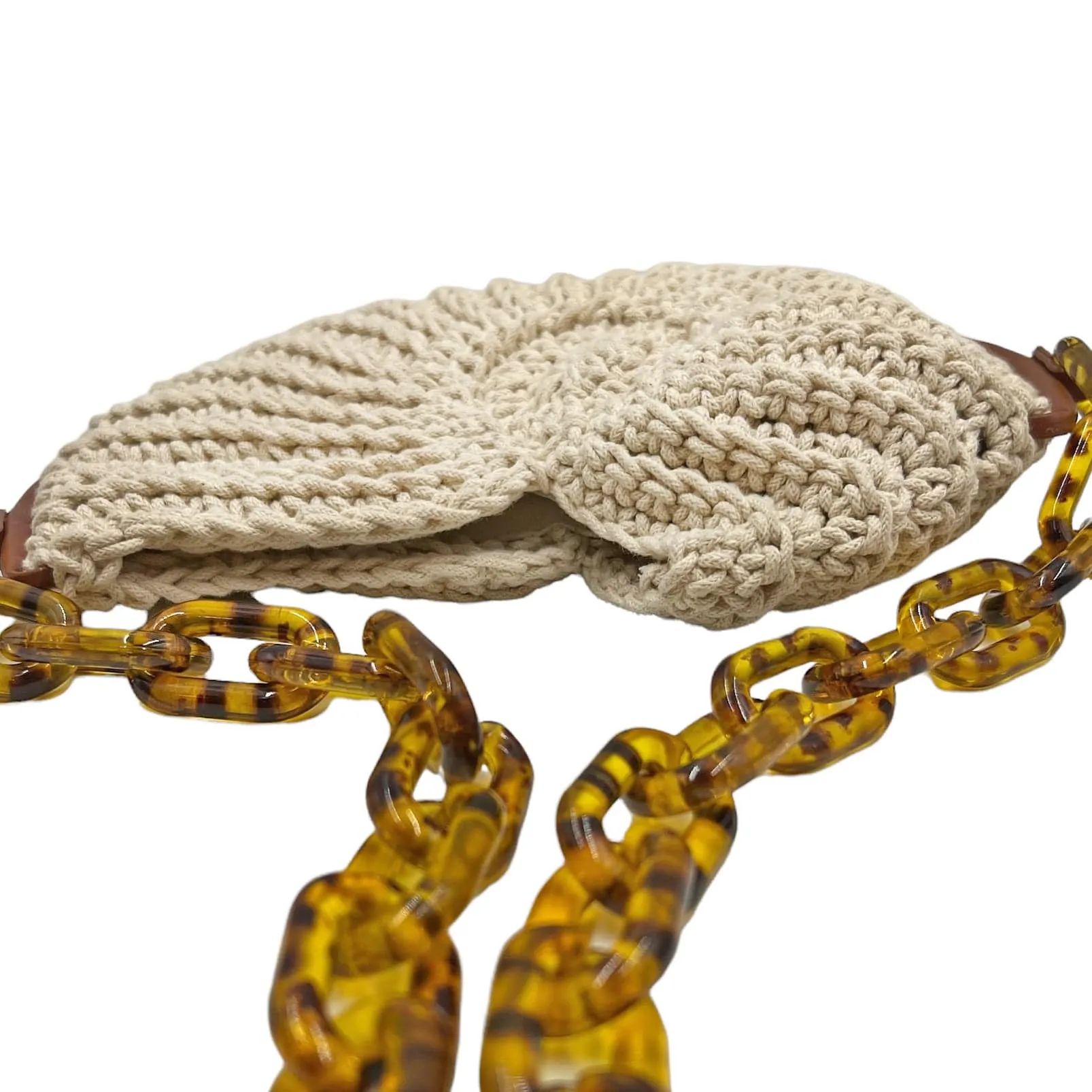 POOLSIDE Crochet Conch Shoulder Bag - Beige New w/Tags