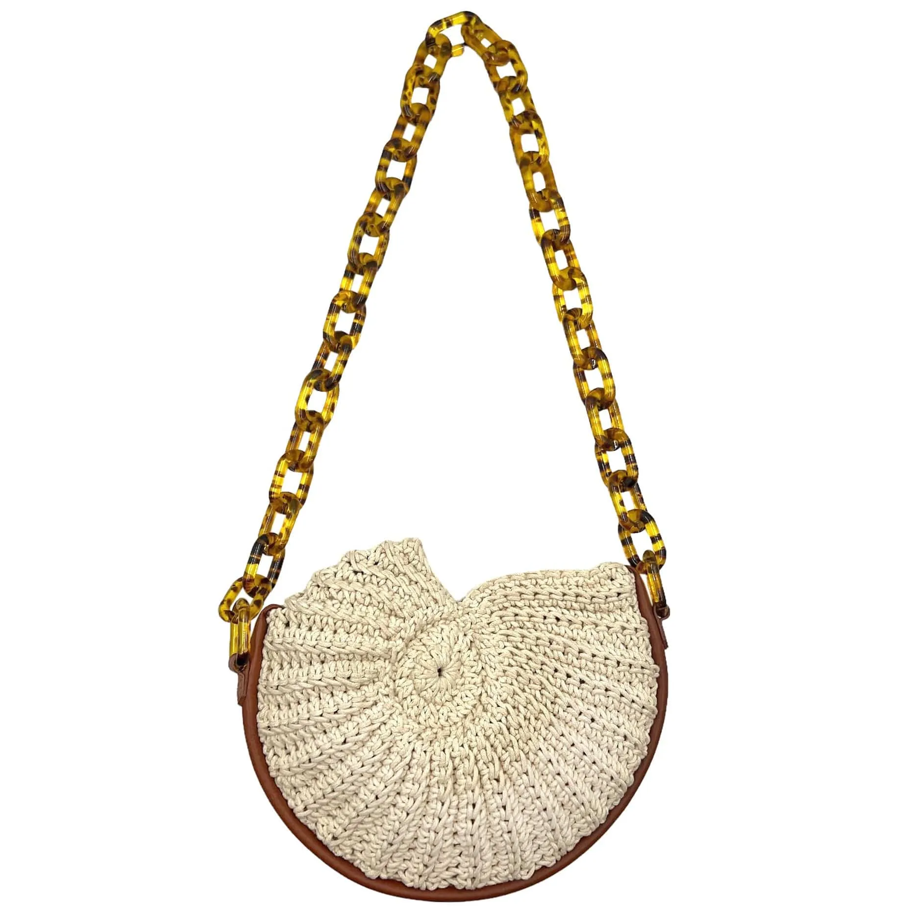 POOLSIDE Crochet Conch Shoulder Bag - Beige New w/Tags