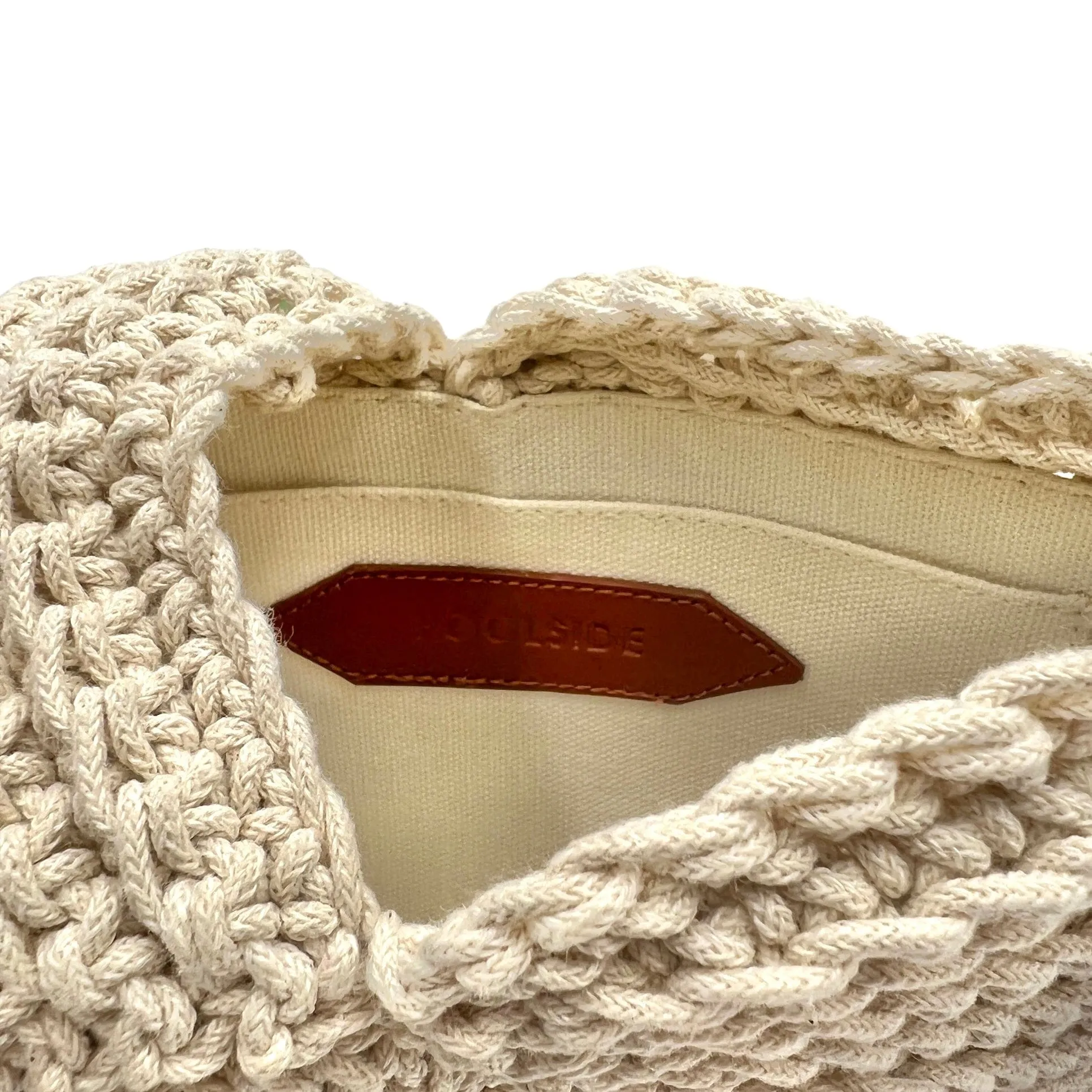 POOLSIDE Crochet Conch Shoulder Bag - Beige New w/Tags