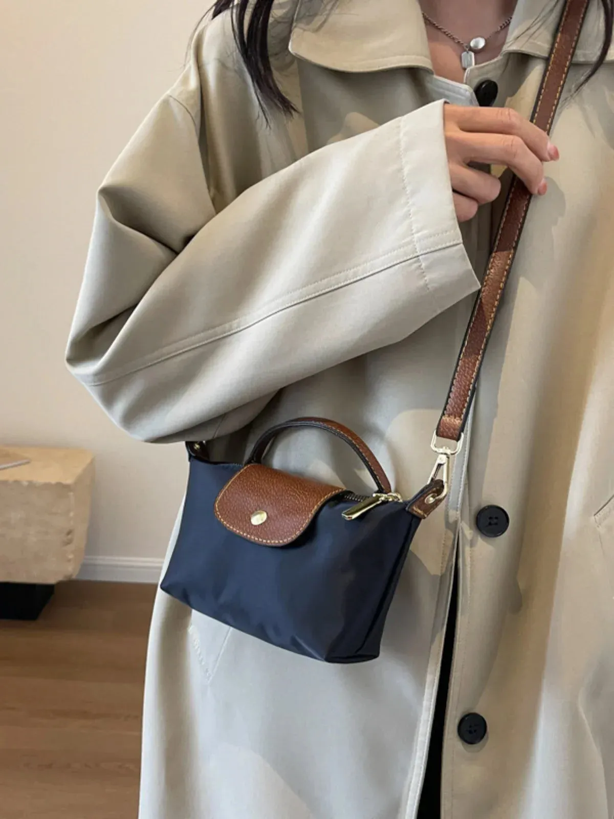 Premium Nylon Spliced Crossbody Mini Bag