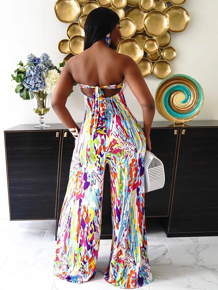 Printed Sleeveless Graceful Mesh Mini Dress