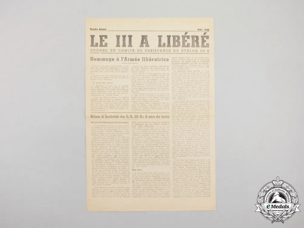 "Thank You" Letter From French Pow At Stalag 3A