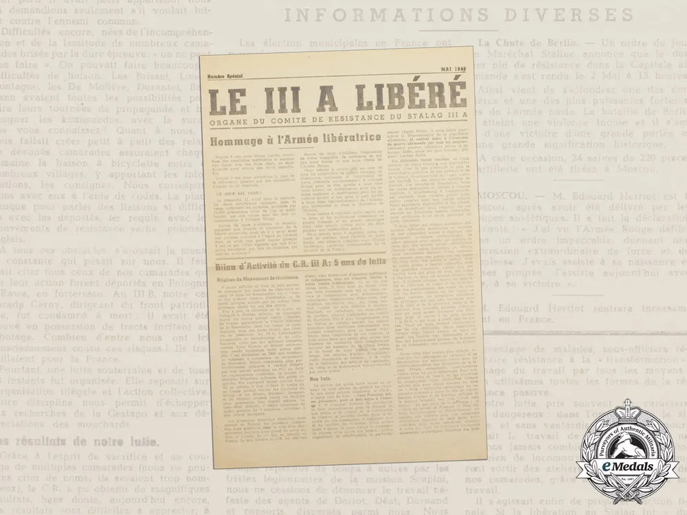 "Thank You" Letter From French Pow At Stalag 3A