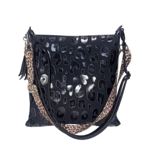 Raleigh Black Leopard Crossbody